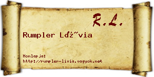 Rumpler Lívia névjegykártya
